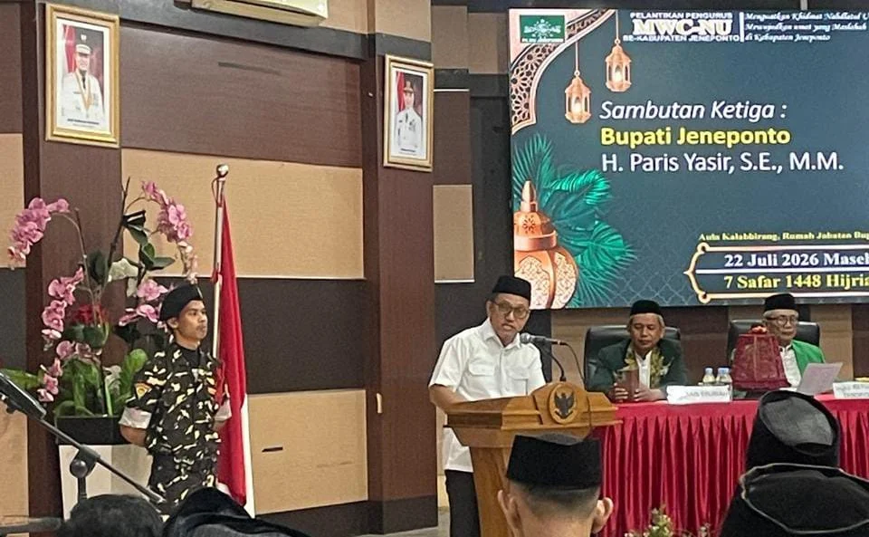 Bupati Jeneponto Hadiri Pelantikan Pengurus MWC NU se-Kabupaten Masa Khidmat 2026–2031