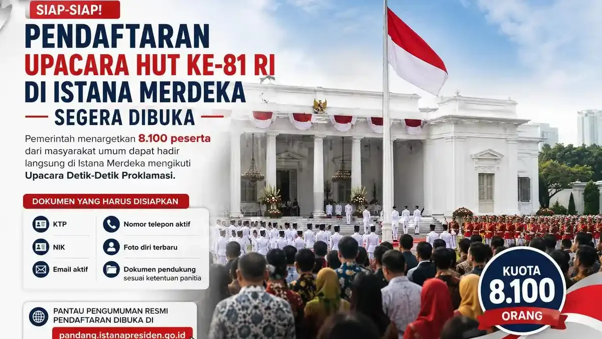 Pendaftaran Upacara HUT ke-81 RI di Istana Dibuka, Kuota 8.100 Peserta Disiapkan